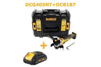 Кутова шліфмашина Болгарка акумуляторна DeWALT DCG405NT+DCB187