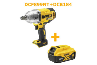 Гайковерт аккумуляторный ударный DeWALT DCF899NT+DCB184