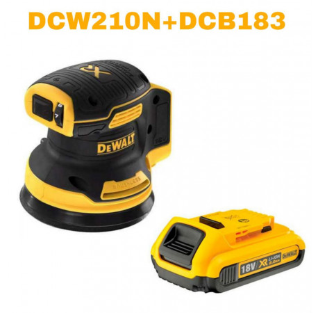 Эксцентриковая шлифмашина DeWALT DCW210N+DCB183
