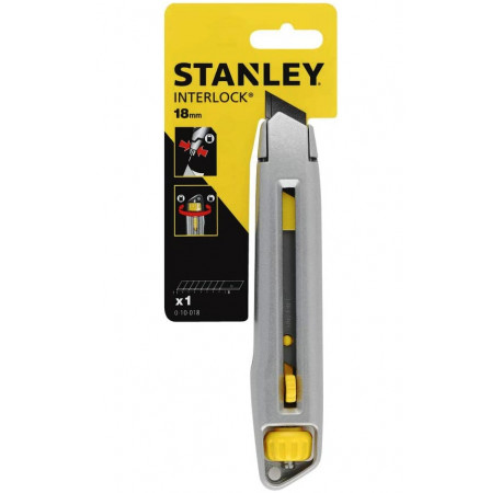 Ніж Interlock будівельний сегментний 165 мм лезо 18 мм Stanley 0-10-018 ціна