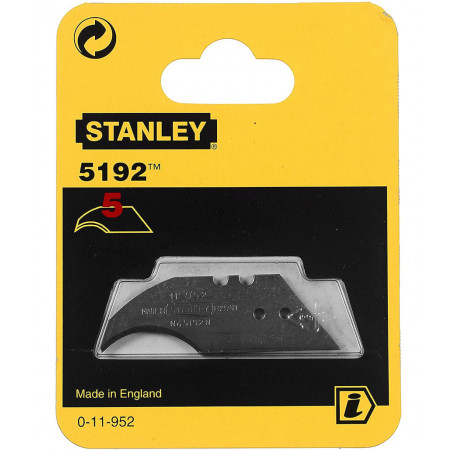 Лезвия вогнутые 5192 для ножа запасные 60 мм 5 шт Stanley 0-11-952 в магазине Tools DeWalt