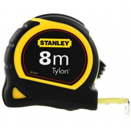 Рулетка вимірювальна Tylon 8 м пластмасовий прорезинений корпус Stanley 0-30-657 купити