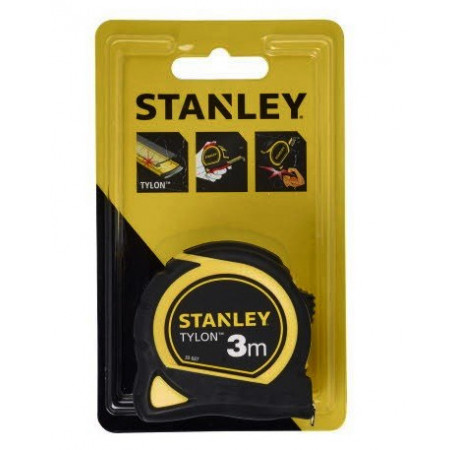 Рулетка измерительная Tylon 3 м пластмассовый прорезиненный корпус Stanley 0-30-687 цена