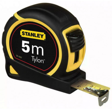 Рулетка измерительная Tylon 5 м пластмассовый прорезиненный корпус Stanley 0-30-697