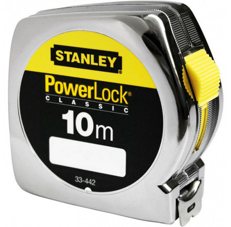 Рулетка измерительная PowerLock 10 м пластмассовый корпус Stanley 0-33-442