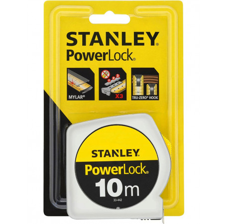 Рулетка измерительная PowerLock 10 м пластмассовый корпус Stanley 0-33-442 в магазине Tools DeWalt