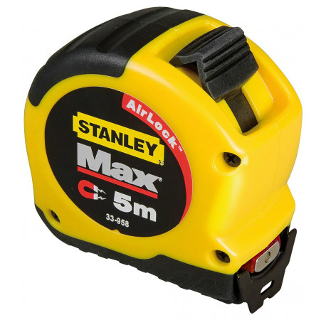 Рулетка измерительная MAX 5 м пластмассовый прорезиненный корпус Stanley 0-33-958 купить