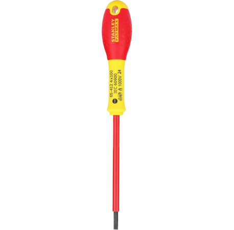 Викрутка електрика FatMax VDE 1000V 100мм з паралельним жалом шліц SL4 Stanley 0-65-412 купити