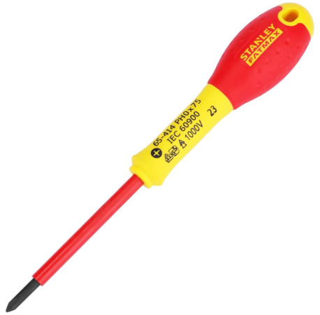 Викрутка електрика FatMax VDE 1000V діелектрична хрестова 75мм Ph0 Stanley 0-65-414