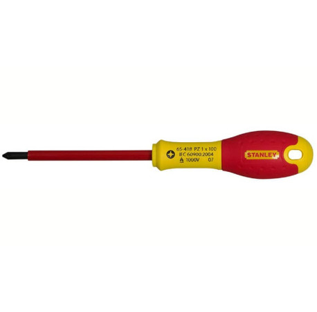 Отвертка электрика диэлектрическая хрестовая FatMax VDE 1000V 75мм Pz0 Stanley 0-65-417