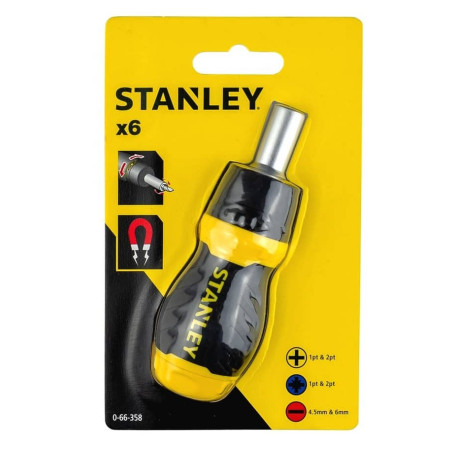 Викрутка набір Multibit Stubby 6 змінних біт STANLEY 0-66-358 В Тулс ДеВолт