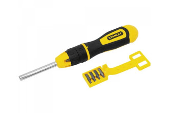 Викрутка-бітотримач реверсивна з бітами набір 10 змінних біт STANLEY 0-68-010
