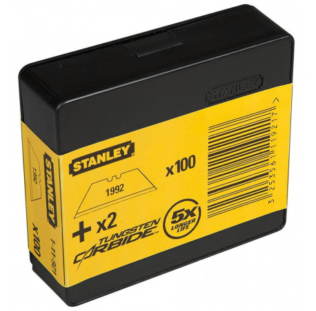Леза трапецієподібні для ножа запасні 1992 з отворами 62 мм 100 шт Stanley 1-11-916 купити