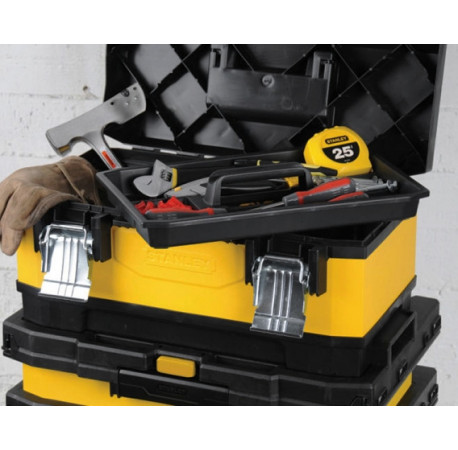 Ящик металлопластмассовый на колесах Rolling Workshop 568x730x389 мм STANLEY 1-95-621 в магазине Tools DeWalt