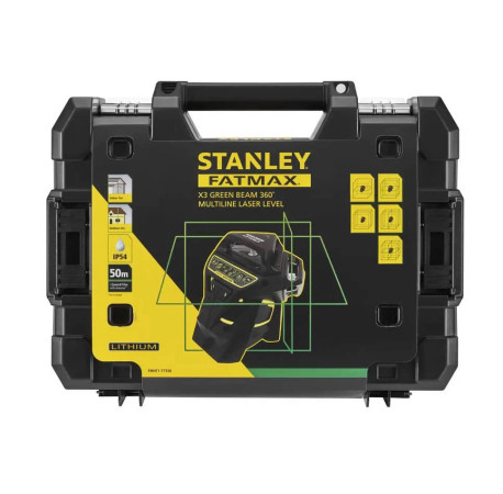 Рівень лазерний FatMax Multiline Green самовирівнюючий 3-х площинний Stanley FMHT1-77356 з доставкою