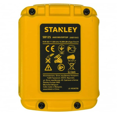 Акумуляторна батарея Li-Ion 18В 1.5Аг STANLEY SB12S в магазині Tools DeWalt
