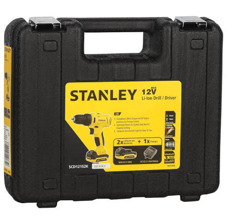 Дриль-шуруповерт акумуляторний STANLEY SCD121S2K з доставкою