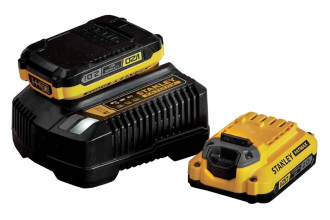 Зарядний пристрій Li-Ion та акумуляторні батереї 18В 2Аг 2шт Stanley Fatmax SFMCB12D2