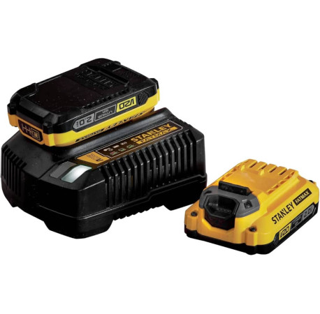 Зарядний пристрій Li-Ion та акумуляторні батереї 18В 2Аг 2шт Stanley Fatmax SFMCB12D2