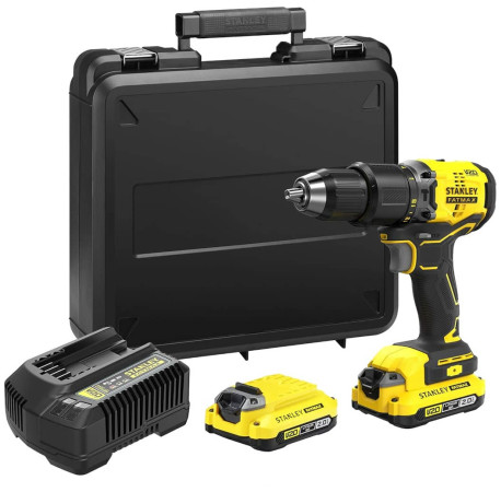Дриль-шуруповерт акумуляторний ударний Li-lon 18В 2Аг 60Нм STANLEY Fatmax SFMCD715D2K ціна