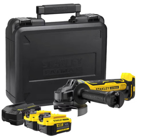 Шлифмашина угловая болгарка аккумуляторная Li-lon 18B 4Ач 125мм 8000об Stanley Fatmax SFMCG700M2K цена