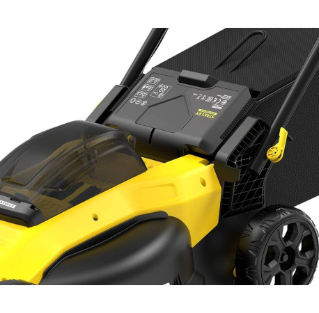Газонокосилка аккумуляторная 51см Li-lon 18В 4Ач Stanley Fatmax SFMCMW2651M с другого ракурса