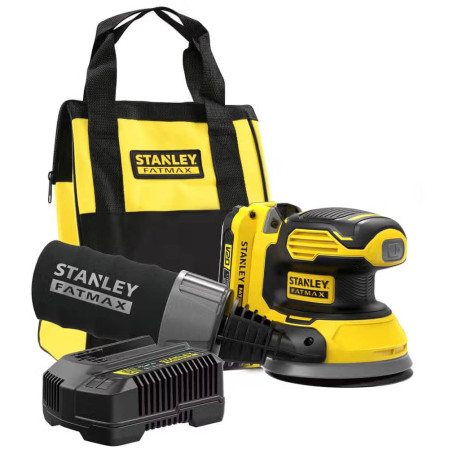 Шліфмашина ексцентрикова акумуляторна Li-Ion 18В 2Аг 125мм Stanley Fatmax SFMCW220D1S купити