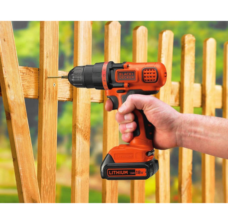 Дрель-шуруповерт аккумуляторный Li-lon 18В 28Нм Black+Decker BDCDD18N цена