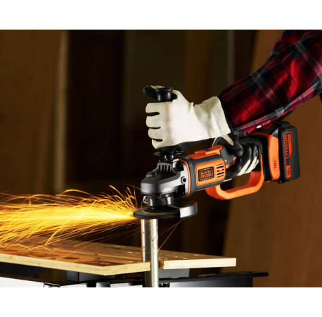 Кутова шліфмашина Болгарка акумуляторна Li-lon 18B 125мм 8600об Black+Decker BCG720N вартість
