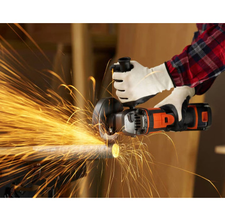 Кутова шліфмашина Болгарка акумуляторна Li-lon 18B 125мм 8600об Black+Decker BCG720N фото