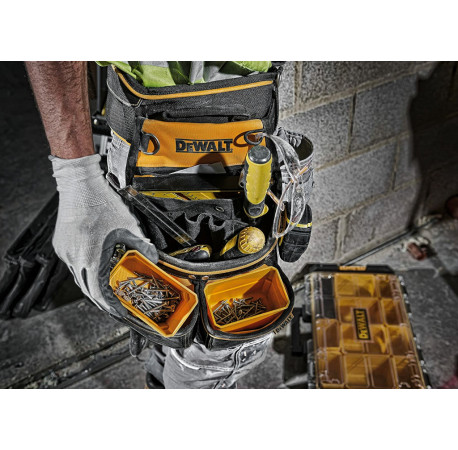 Поясная сумка для инструментов с карманами и скобой для молотка DeWALT DWST1-75650 цена