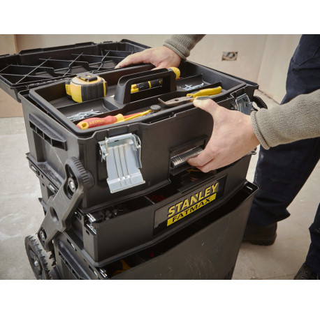 Ящик профессиональный FatMax Mobile Work Station Cantilever 549x733x413мм с колесами STANLEY 1-94-210 стоимость
